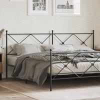 Berkfield Home Metal Headboard Black 200cm