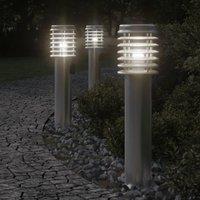 Berkfield Home Outdoor Floor Lamp with Outlet Silver 60 cm Stainless Steel