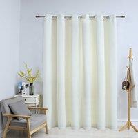 Berkfield Home Blackout Curtain with Metal Rings Velvet Cream 290x245 cm