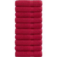 Berkfield Home Premium Bath Towels SOLUND 10 pcs 100x150 cm 600 gsm in Red