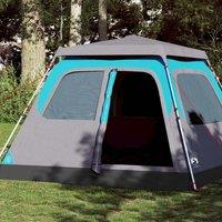 Berkfield Home Family Tent Dome 6-Person Blue Quick Release