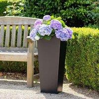 Primrose Black Flared Tapered Outdoor Planter Zinc Galvanised Pot 70cm x 34cm | Size: 70 cm x 34 cm