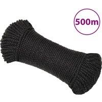 Berkfield Home Boat Rope Orange 2 mm 25 m Polypropylene in Black