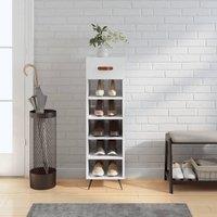 Shoe Cabinet High Gloss White 30x35x105 cm Engineered Wood