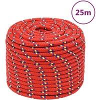 Berkfield Home Boat Rope Orange 2 mm 25 m Polypropylene in Red