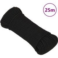 Berkfield Home Boat Rope Orange 2 mm 25 m Polypropylene in Black