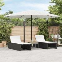 Berkfield Home Garden Parasol with Steel Pole White 388x388x248 cm | Size: 388 x 388 x 248 cm