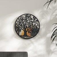 Berkfield Home Mirror Black 40x2.5 cm Iron Round for Indoor Use