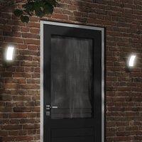 Berkfield Home Outdoor LED Wall Lights 2pcs Black Die-cast Aluminium