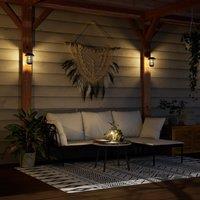 Berkfield Home Solar Outdoor Wall Lanterns 4 pcs White in Black