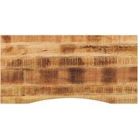 Berkfield Home Desk Top with Curve 110x50x2.5 cm Solid Wood Rough Mango in Brown