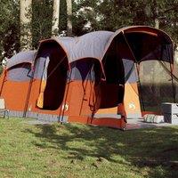 Berkfield Home Family Tent Tunnel 8-Person Grey & Orange Waterproof