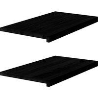 Window Sills 2 pcs Dark Brown 70x40x2 cm Solid Wood Oak