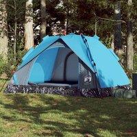 Berkfield Home Camping Tent Dome 3-Person Blue Quick Release