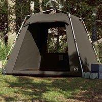 Berkfield Home Fishing Tent 4-Person Brown Quick Release
