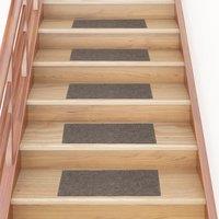 Berkfield Home Self-adhesive Stair Mats Rectangular 15 pcs 60x25 cm Cream | Size: Medium