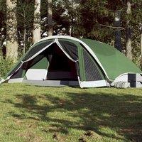 Berkfield Home Family Tent Cabin 6-Person Green Waterproof