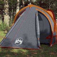 Berkfield Home Camping Tent Dome 2-Person Grey & Orange Waterproof