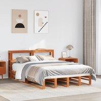 Berkfield Home Bed Frame without Mattress Wax Brown 150x200 cm King Size Solid Wood Pine