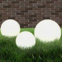 Berkfield Home LED Bowl Lamp Set 3 Pieces Spherical 20/30/40 cm PMMA in White