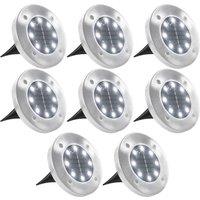 Berkfield Home Solar Ground Lights 8 pcs LED Lights White