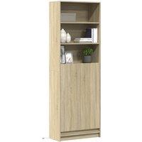 Berkfield Home Highboard with LED Sonoma Oak 69x32.5x200 cm Engineered Wood in Brown