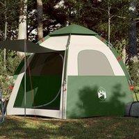 Berkfield Home Camping Tent Cabin 4-Person Green Quick Release