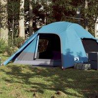 Berkfield Home Camping Tent Dome 4-Person Blue Waterproof