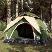 Berkfield Home Camping Tent Dome 3-Person Green Quick Release