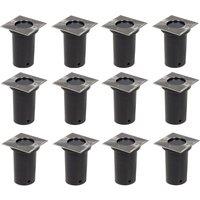 Berkfield Home Outdoor Ground Lights 12 pcs Square in Silver