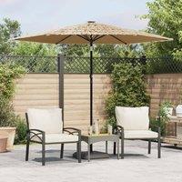 Berkfield Home Garden Parasol with Steel Pole Brown 268x268x226 cm | Size: 268 x 268 x 226 cm