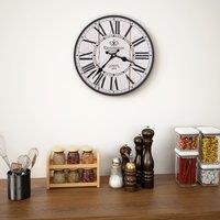 Berkfield Home Vintage Wall Clock London 30 cm in White