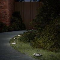 Berkfield Home Solar Ground Lights with Ground Spikes Outdoor 12 pcs Warm White in Black