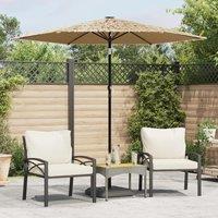 Berkfield Home Garden Parasol with Steel Pole Brown 223x223x213 cm | Size: 223 x 223 x 213 cm
