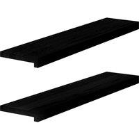 Berkfield Home Window Sills 2 pcs Dark Brown 90x20x2 cm Solid Wood Oak | Size: Medium