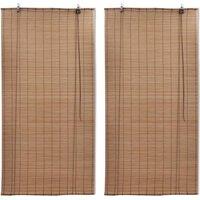 Berkfield Home Bamboo Roller Blinds 2 pcs Brown 120 x 220 cm