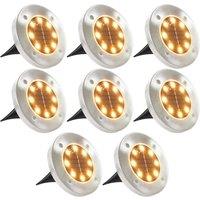 Berkfield Home Solar Ground Lights 8 pcs LED Lights Warm White