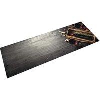 Berkfield Home Kitchen Rug Washable Wine Bottle 60x180 cm Velvet in Grey