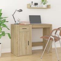 Berkfield Home Desk Sonoma Oak 100x49x75 cm Engineered Wood in Brown | Size: 100 x 49 x 75 cm