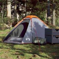 Berkfield Home Camping Tent Dome 2-Person Grey & Orange Waterproof