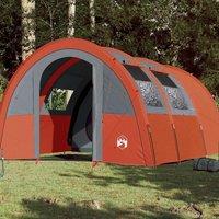 Berkfield Home Camping Tent Tunnel 4-Person Grey & Orange Waterproof
