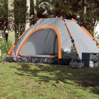 Berkfield Home Camping Tent 5-Person Grey & Orange Quick Release