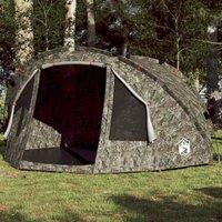 Berkfield Home Fishing Tent 4-Person Camouflage Waterproof in Green