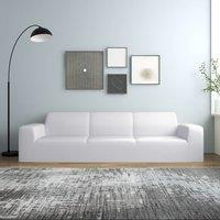 Berkfield Home 4-Seater Stretch Couch Slipcover White Polyester Jersey