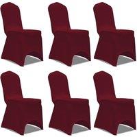 Chair Cover Stretch Burgundy 6 pcs