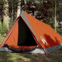 Berkfield Home Camping Tent 2-Person Grey & Orange Waterproof