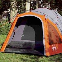 Berkfield Home Camping Tent Dome 3-Person Grey & Orange Quick Release