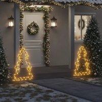 Berkfield Home Christmas Light Decoration with Spikes Tree 115 LEDs 90 cm in Black