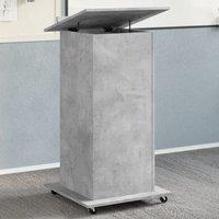 Berkfield Home Lectern with Wheels & Drawer Concrete Grey 55x55x107 cm Engineered Wood | Size: 55 x 55 x 107 cm