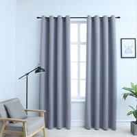 Berkfield Home Blackout Curtains with Metal Rings 2 pcs Grey 140x245 cm